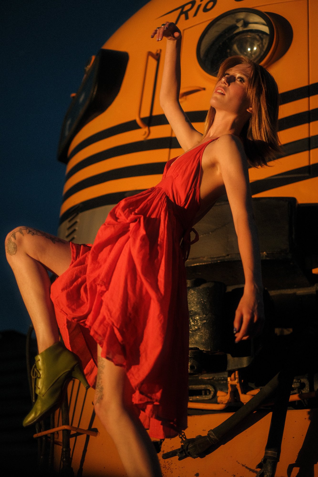 Editorial — red dress train