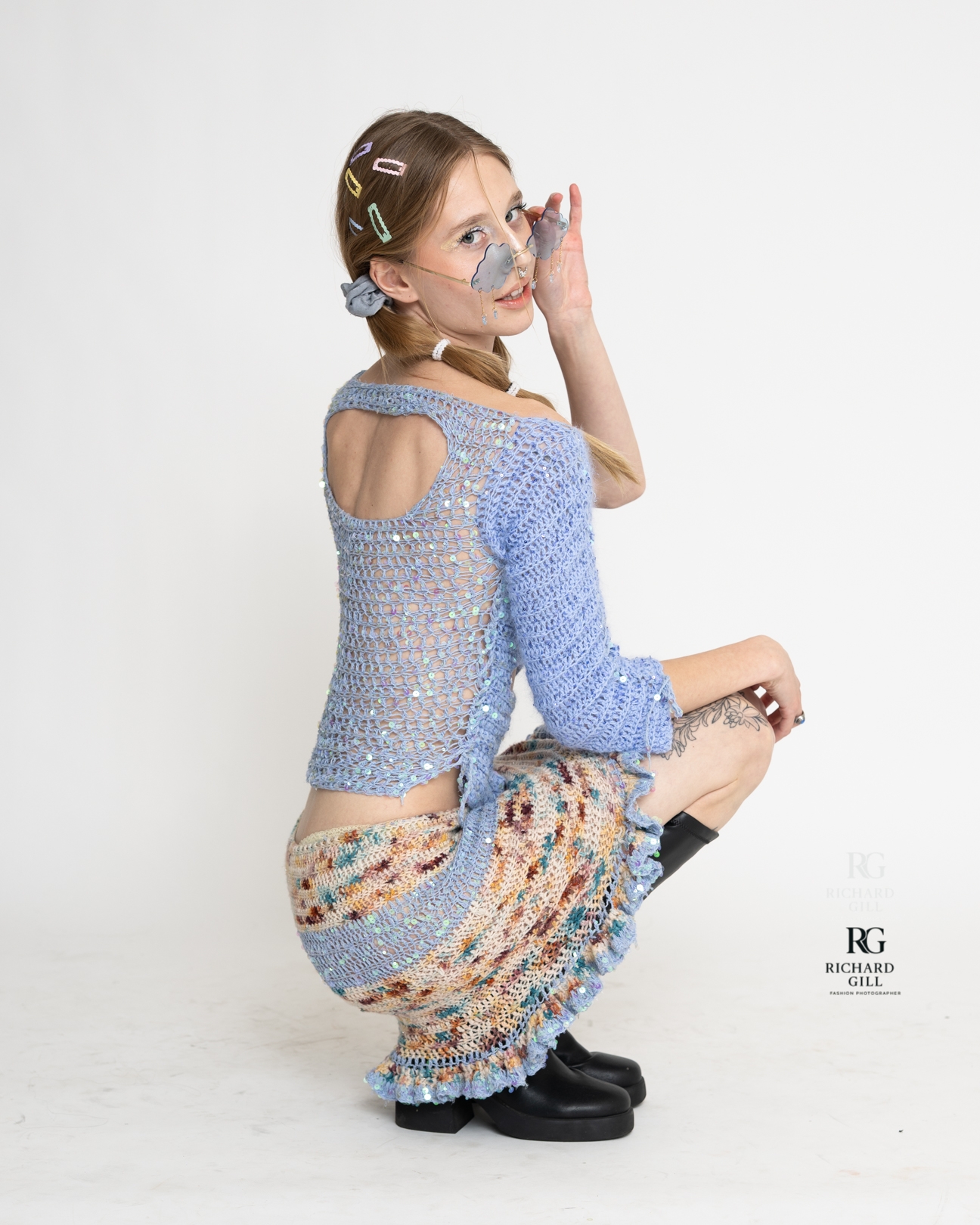 Fashion — blue crochet back